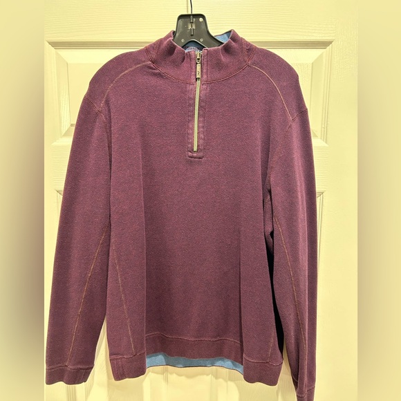 Tommy Bahama Reversible Pull-over. (Maroon and blue). Size Large. - Picture 1 of 5